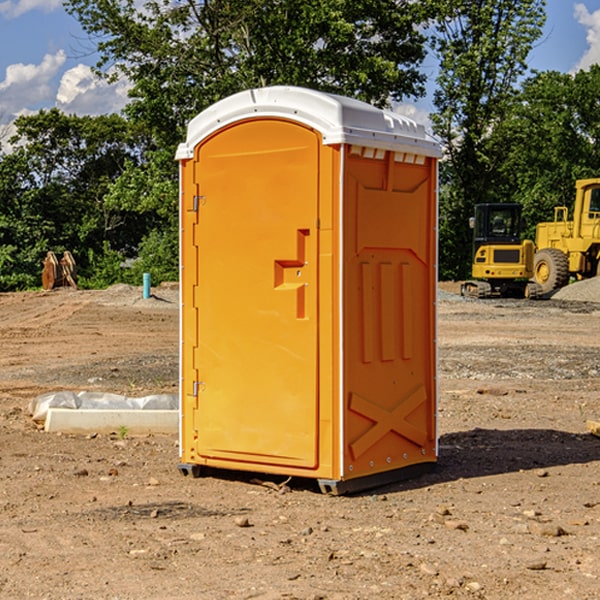 how often are the portable restrooms cleaned and serviced during a rental period in Adena OH